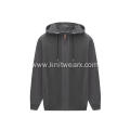 Men's Knitted Rib Zip-Through Thread Hoodie